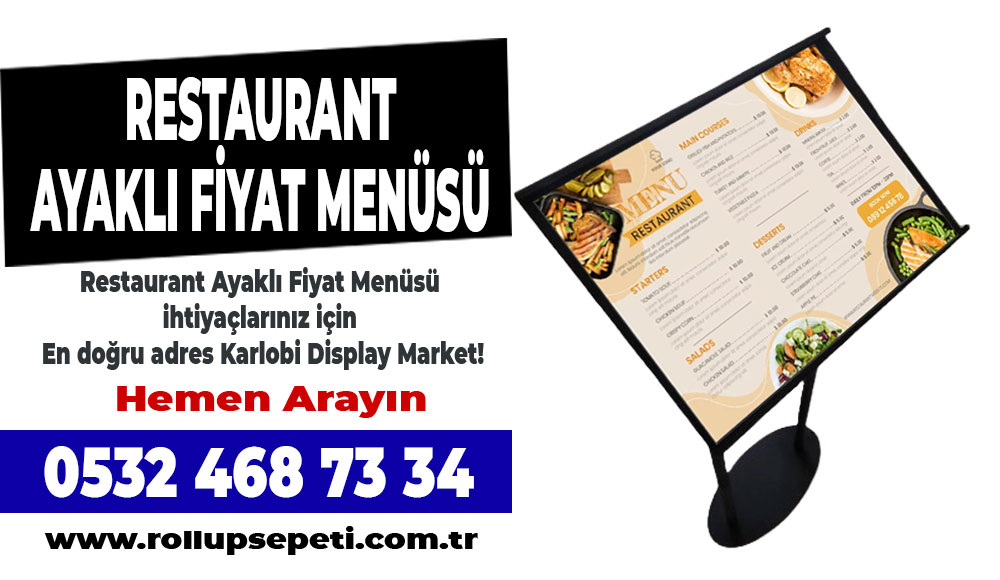 Restaurant Ayaklı Fiyat Menüsü
