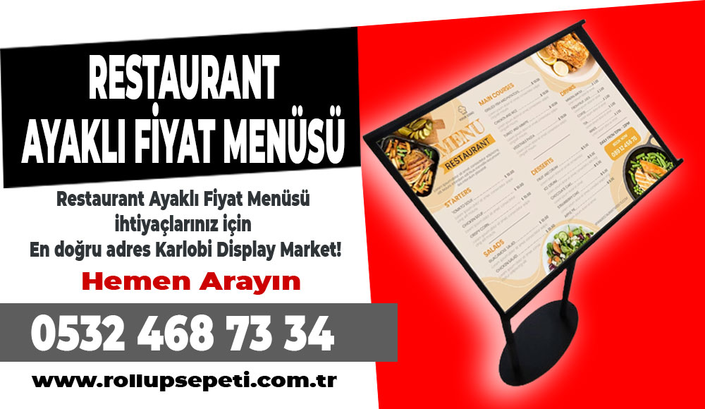 Restaurant Ayaklı Fiyat Menüsü