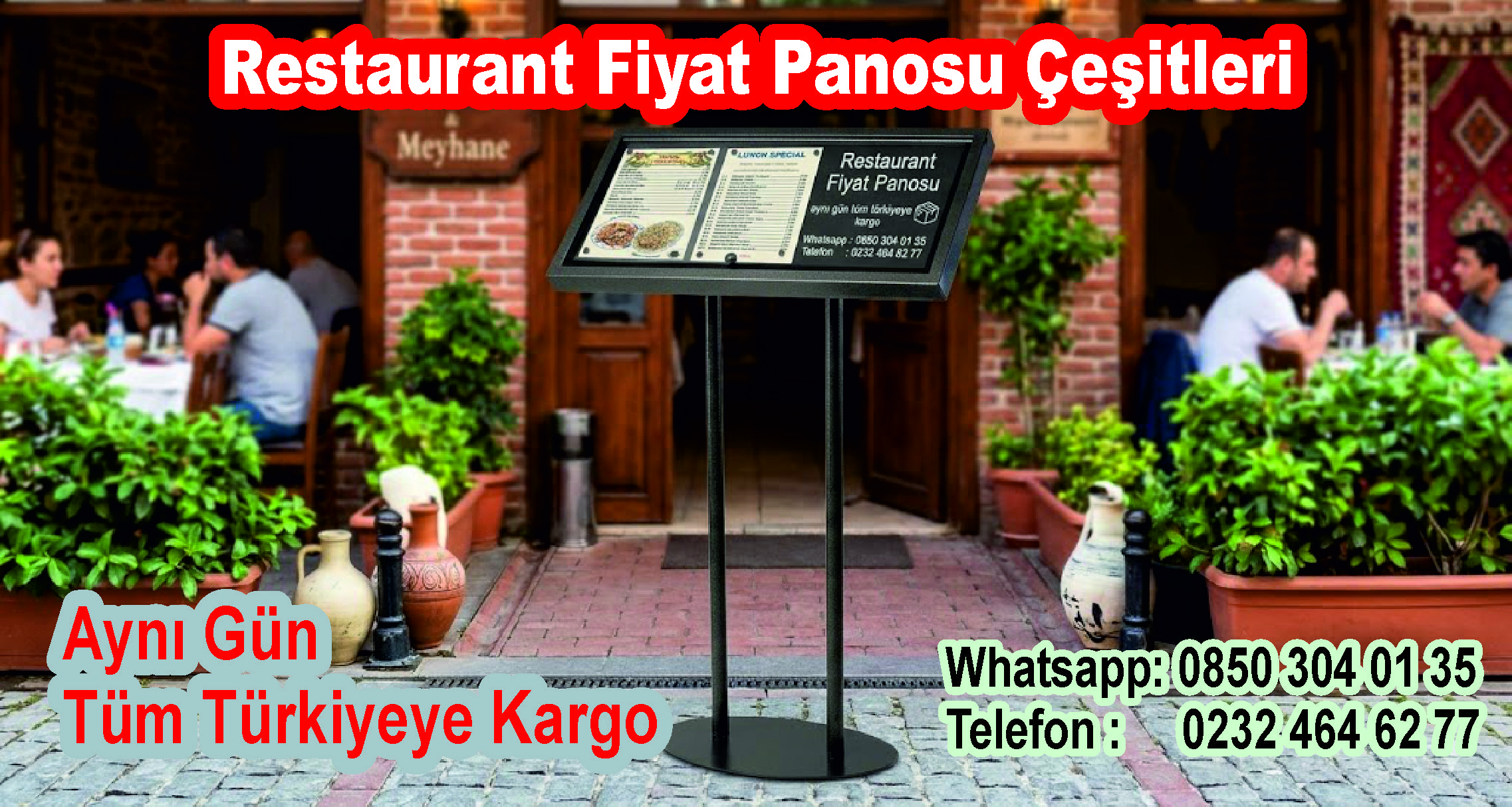 Fiyat Tabelası , Cafe Fiyat Panosu, Restaurant önü fiyat tabelası
