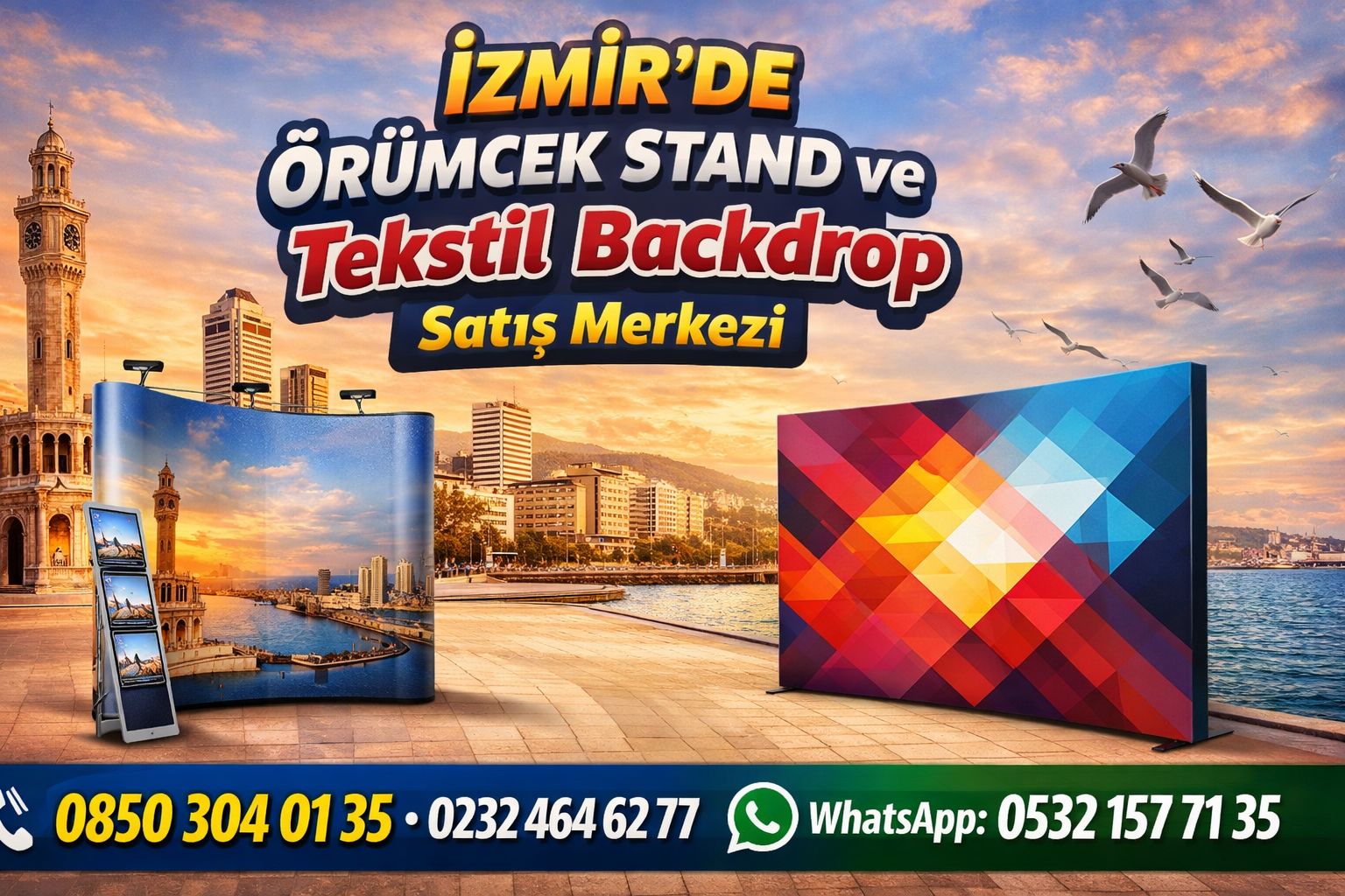İzmir Örümcek Stand Satış Merkezi, İzmirde Tekstil Backdrop